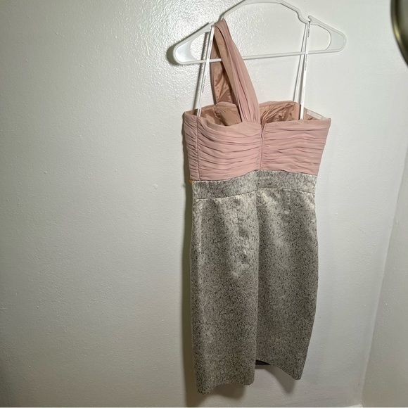 Maggy London Sheath Dress One Sleeve Pink Silver - Picture 10 of 12